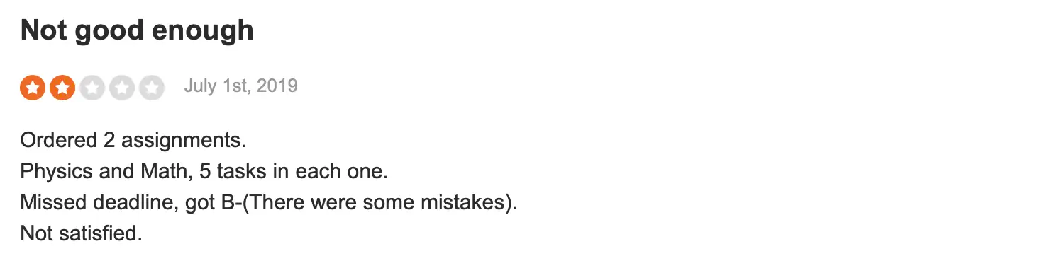 Academized review on Sitejabber